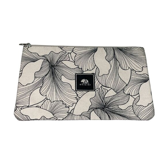 Origins Fabric Makeup Cosmetics Bag Used Black / Cream - Picture 3 of 15